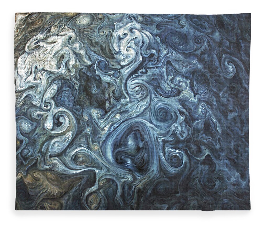 Jupiter Fleece Blanket featuring the painting Crown of Storms by Lucy West