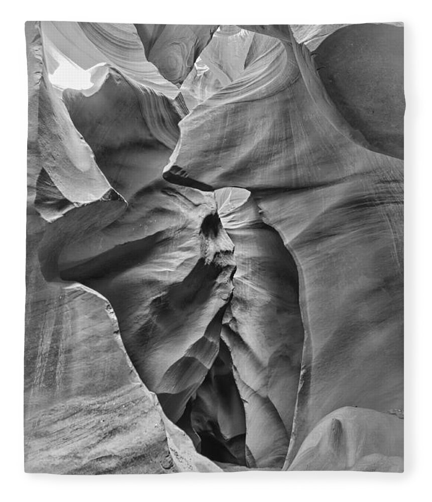 Antelope Fleece Blanket featuring the photograph Crying Face - Antelope Canyon by Andreas Freund