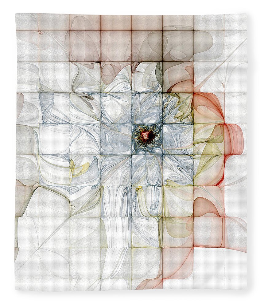 Digital Art Fleece Blanket featuring the digital art Cubed Pastels by Amanda Moore