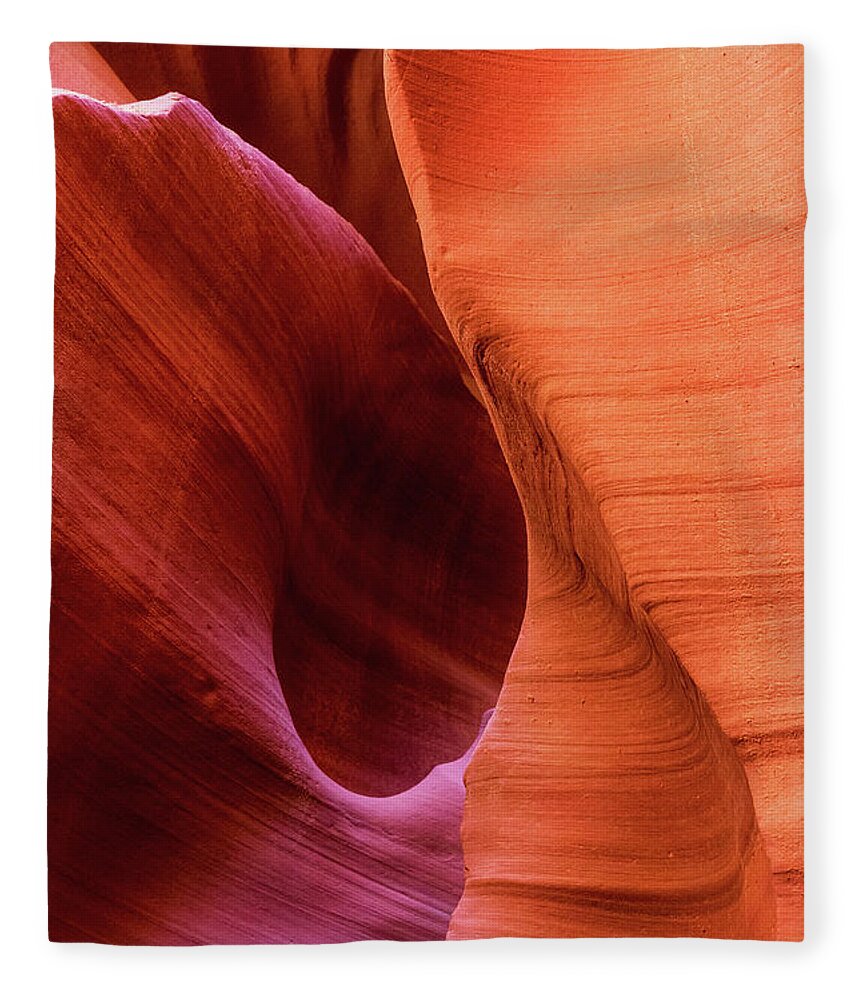 Abstract Fleece Blanket featuring the photograph Curves in the Canyon by Alex Mironyuk