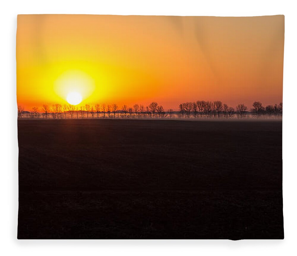 Sunrise Fleece Blanket featuring the photograph Dakota Morning by Penny Meyers