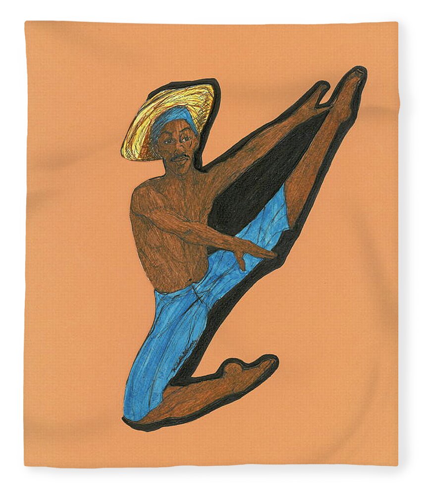 Dancer Fleece Blanket featuring the painting Dancer by Michelle Gilmore