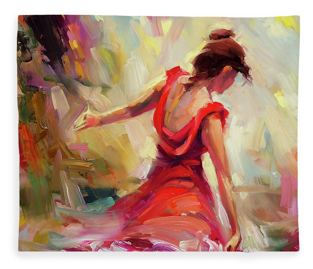 Dancer Fleece Blanket featuring the painting Dancer by Steve Henderson
