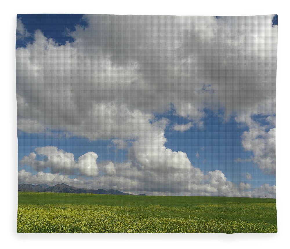 Mustard Fleece Blanket featuring the photograph Dances With Mustard by Shannon Grissom
