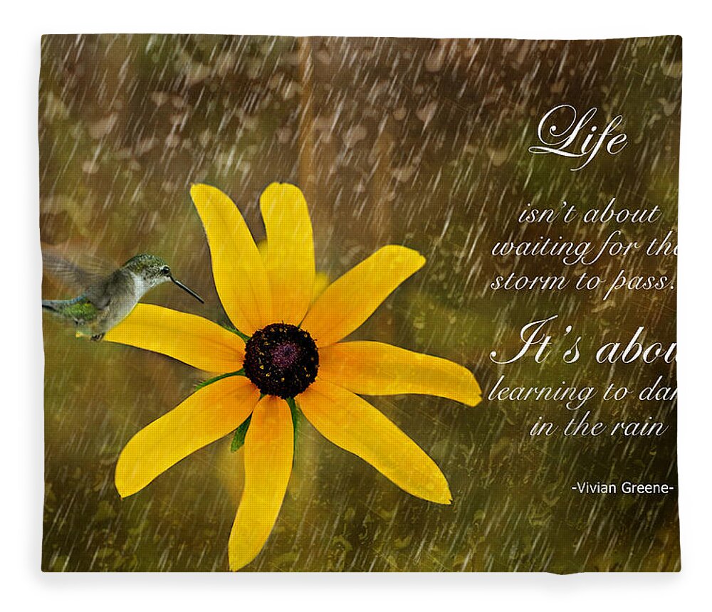 Inspirational Photography Fleece Blanket featuring the photograph Dancing In the Rain Print by Gwen Gibson