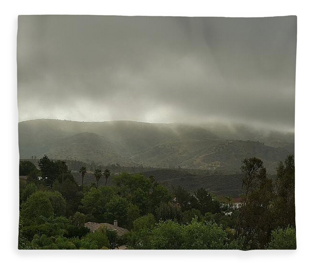 Linda Brody Fleece Blanket featuring the photograph Dark Fog I by Linda Brody