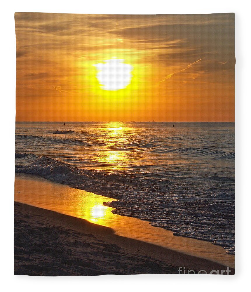 Sunset Fleece Blanket featuring the photograph Day is Done by Pamela Clements