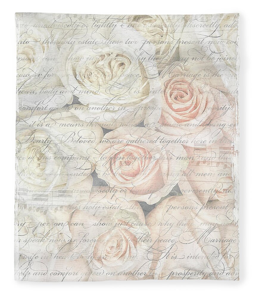 Rose Bouquet; Textured Digital Art Fleece Blanket featuring the photograph Dearly Beloved by Jill Love