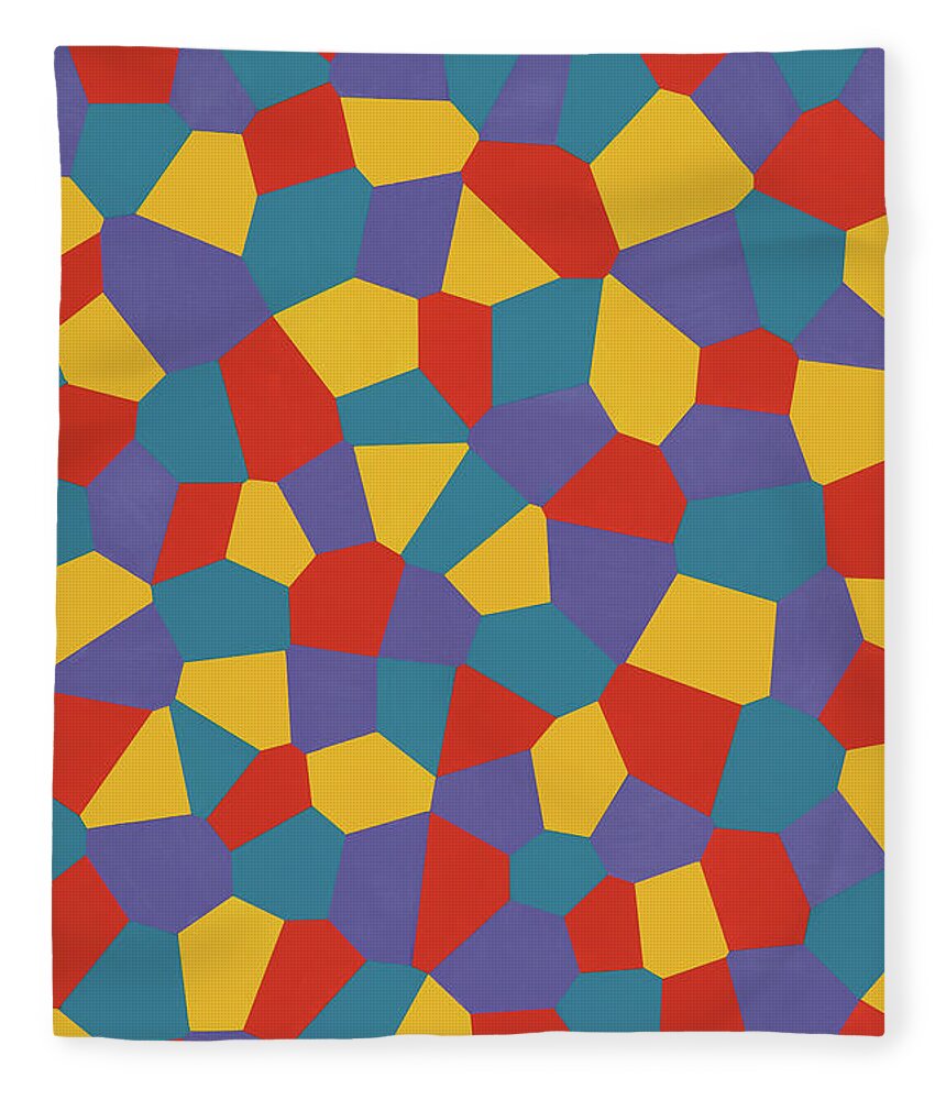 Abstract Fleece Blanket featuring the painting Delaunay Triptych Panel 1 by Janet Hansen