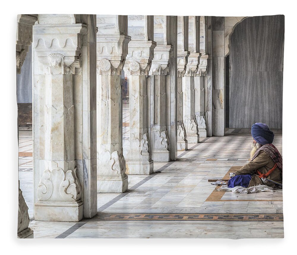 Sadhu Fleece Blanket featuring the photograph Delhi - India by Joana Kruse