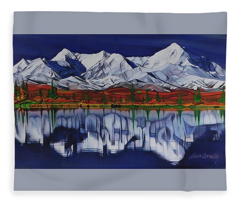 Realism Fleece Blanket featuring the painting Denali by Sean Connolly
