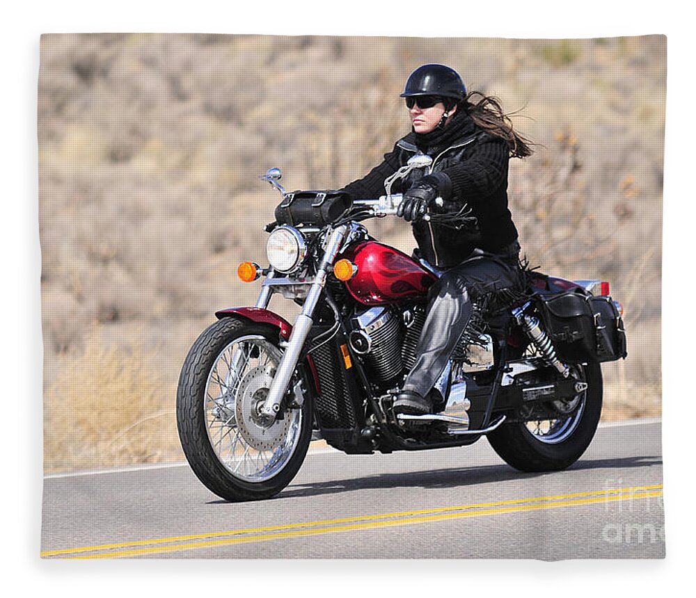 Motorcycle Fleece Blanket featuring the photograph Desert Cruiser by Robert WK Clark