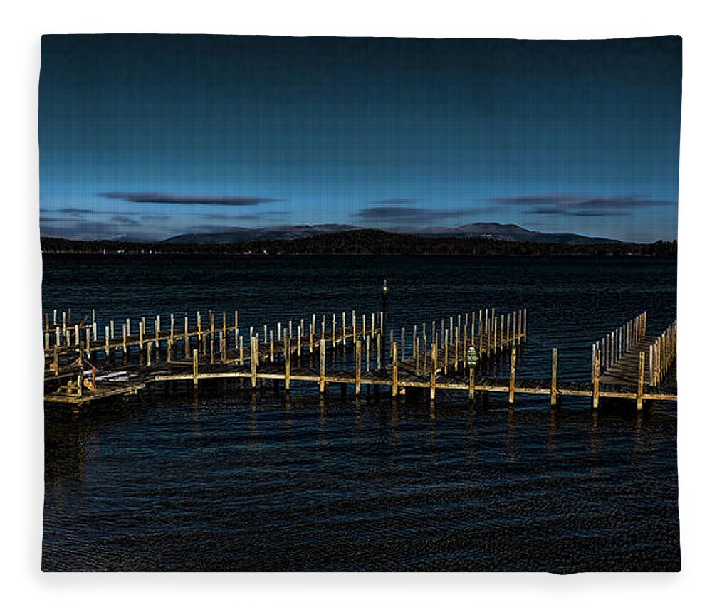 Docks Deserted Fleece Blanket featuring the photograph Deserted by Mim White