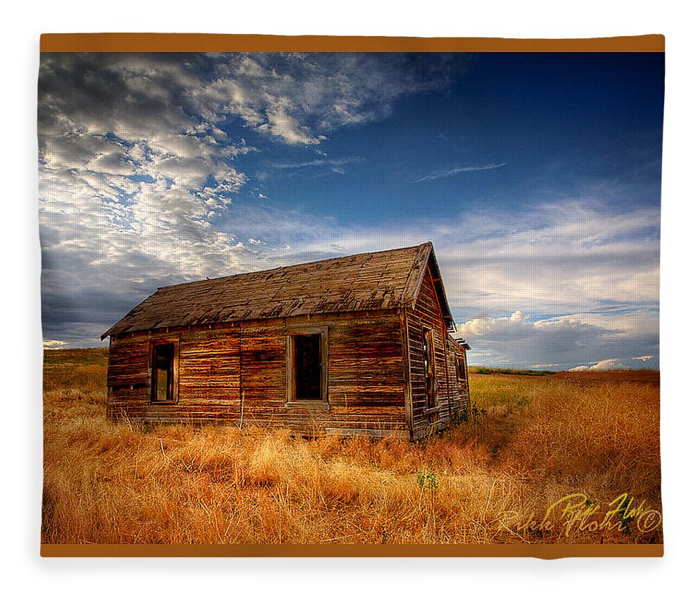 Wyoming Fleece Blanket featuring the photograph Deserted near Spotted horse by Rikk Flohr