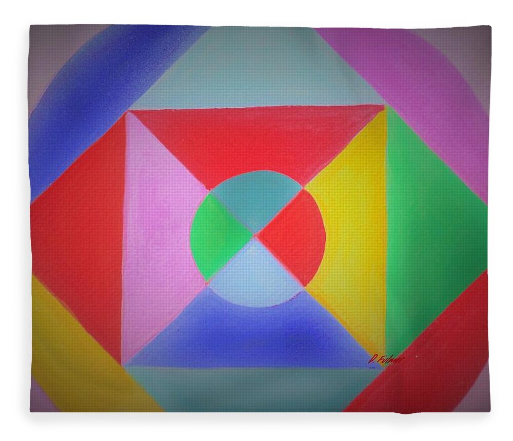 Abstract Fleece Blanket featuring the painting Design number one by Denise F Fulmer