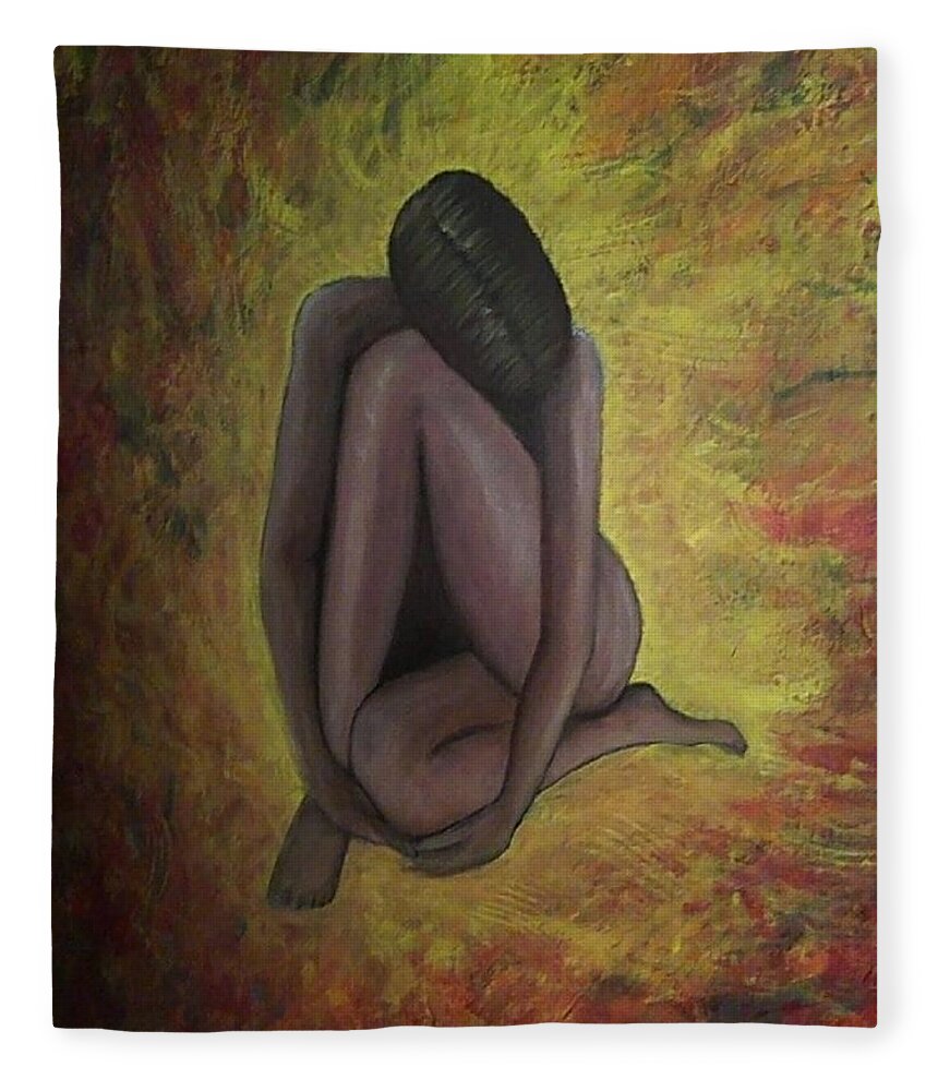 #womenwithfire #abstractartwithwoman #firewoman #coolabstractart #abstractartforsale #camvasartprints #originalartforsale #abstractartpaintings Fleece Blanket featuring the painting Desolation to Enlightenment by Cynthia Silverman