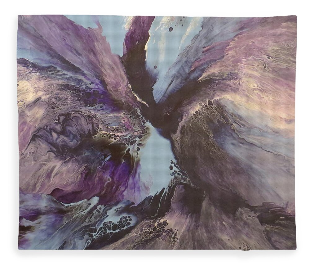 Abstract Fleece Blanket featuring the painting Determination by Soraya Silvestri