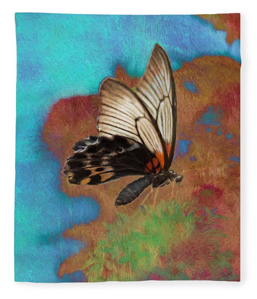 Albert Ginter Botantical Gardens Fleece Blanket featuring the photograph Digital Art Butterfly by Cindy Archbell