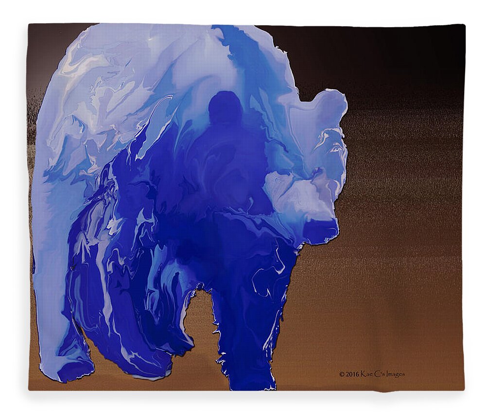 Grizzly Bear Fleece Blanket featuring the digital art Montana Grizzly 2 by Kae Cheatham