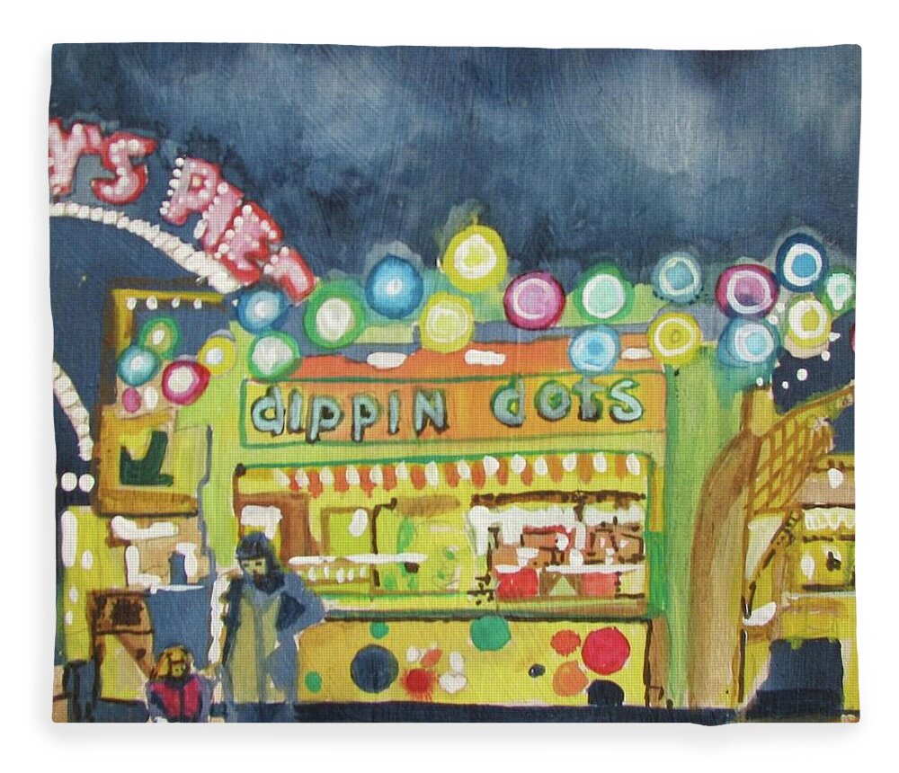 Amusements Fleece Blanket featuring the painting Dippin the Dots by Patricia Arroyo