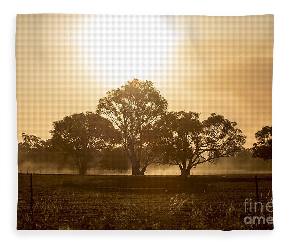 Sunset Fleece Blanket featuring the photograph Dirtbike Dust by Linda Lees