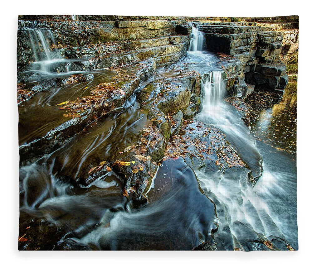 Landscape Fleece Blanket featuring the photograph Dismal Creek Falls #2 by Joe Shrader