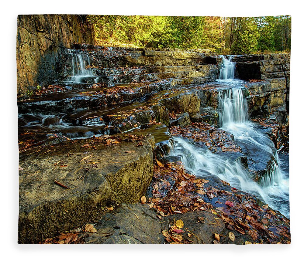 Landscape Fleece Blanket featuring the photograph Dismal Creek Falls Horizontal by Joe Shrader