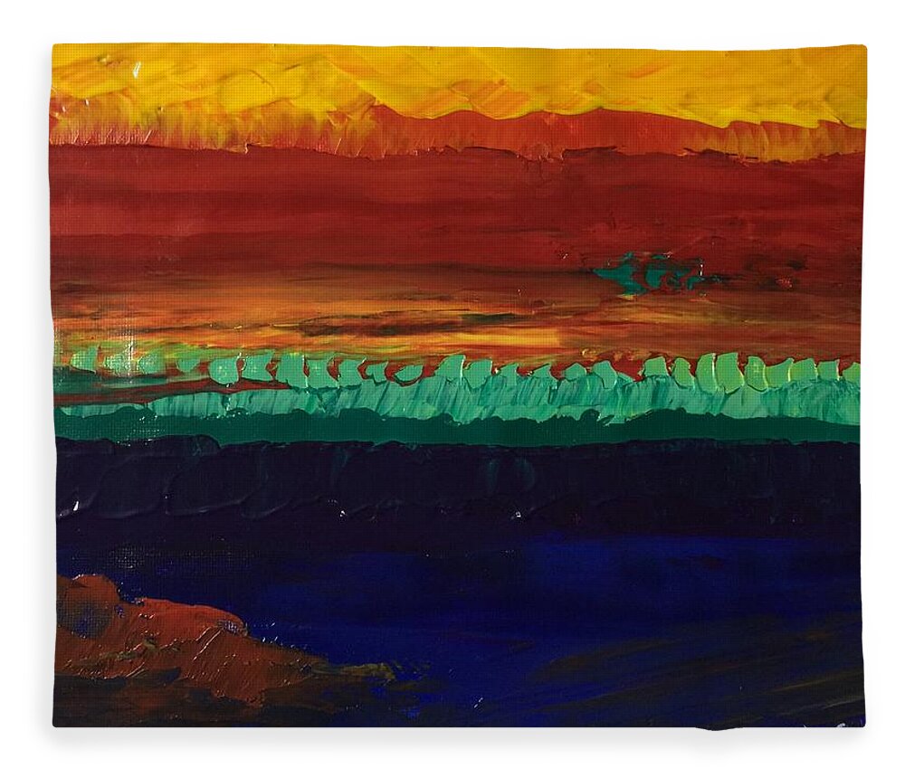 Landscape Fleece Blanket featuring the painting Divertimento by Norma Duch