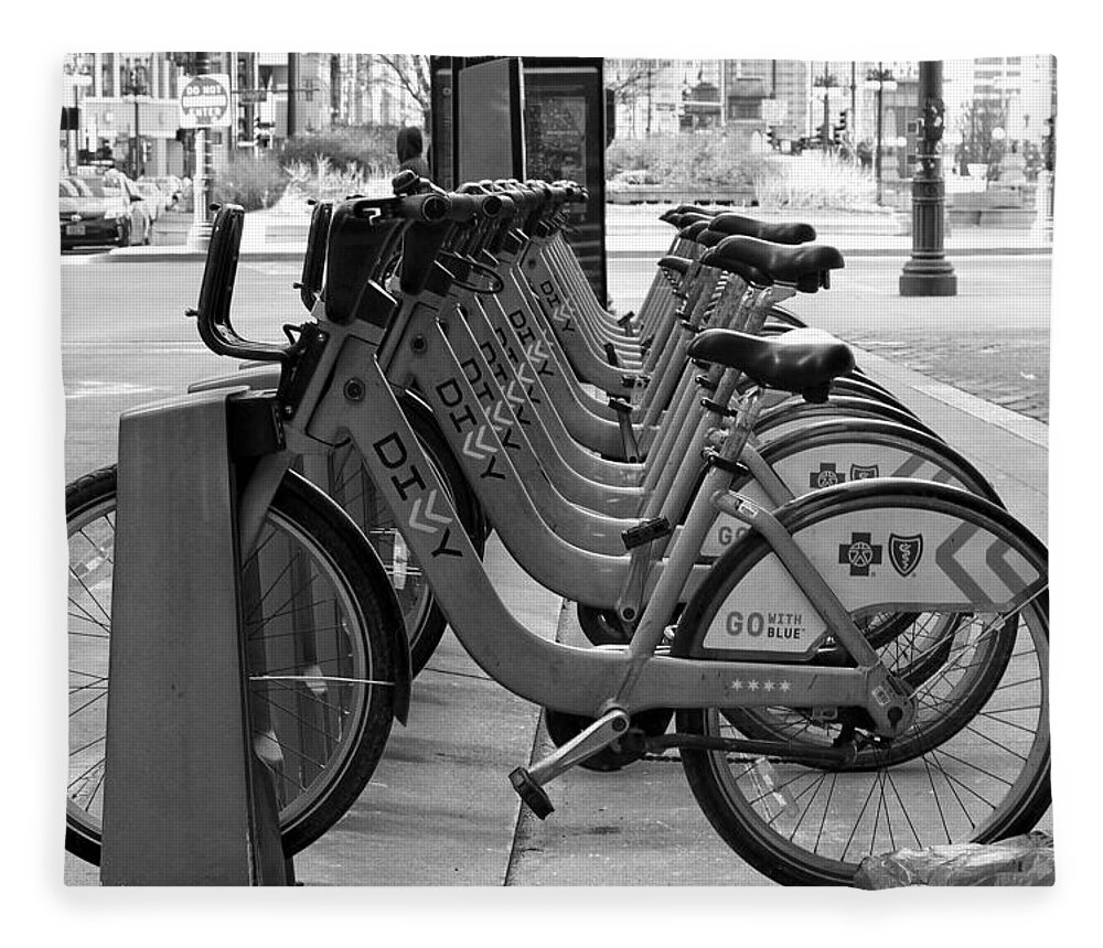 Divvy Bikes Fleece Blanket featuring the photograph Divvy Bikes by Jackson Pearson