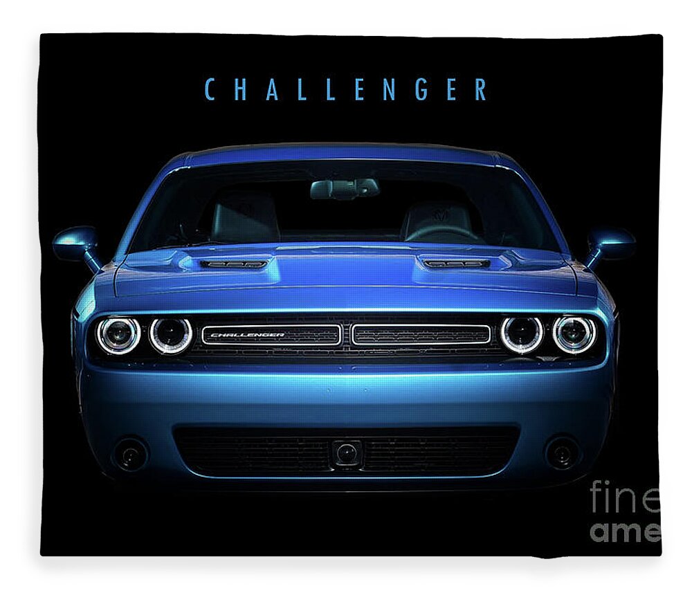Dodge Fleece Blanket featuring the digital art Dodge Challenger by Airpower Art