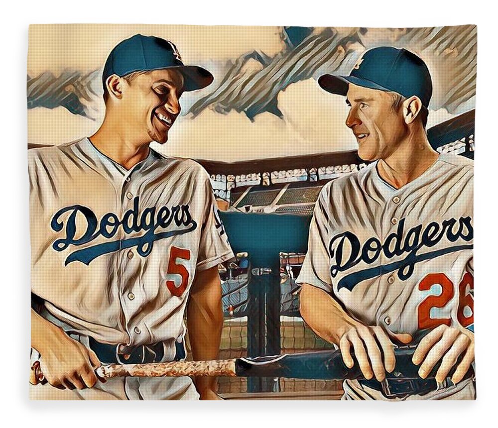 Dodgers Corey Seager and Chase Utley Fleece Blanket