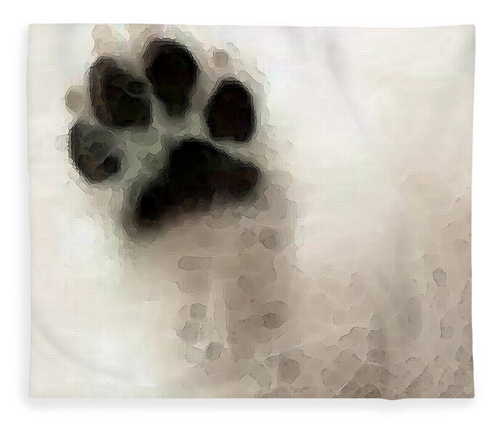 Dog Fleece Blanket featuring the painting Dog Art - I Paw You by Sharon Cummings