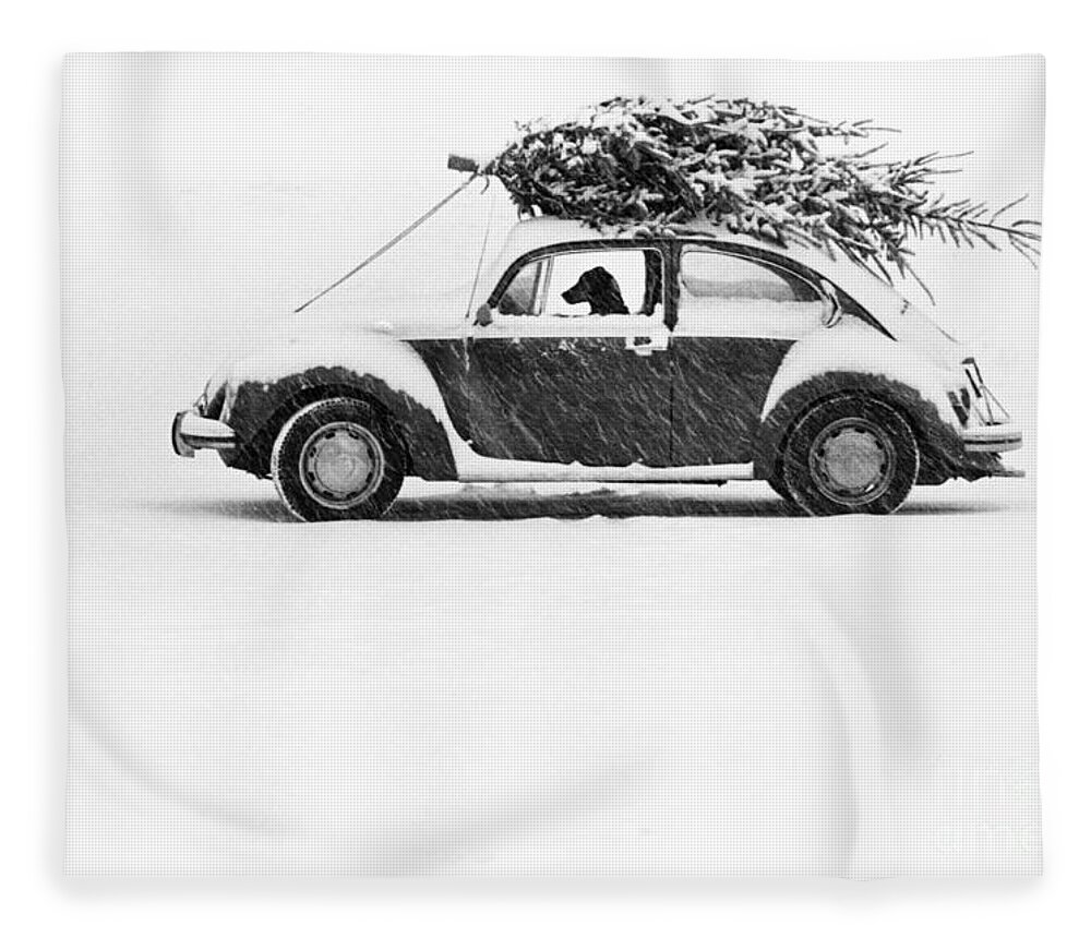 Animal Fleece Blanket featuring the photograph Dog in Car by Ulrike Welsch and Photo Researchers