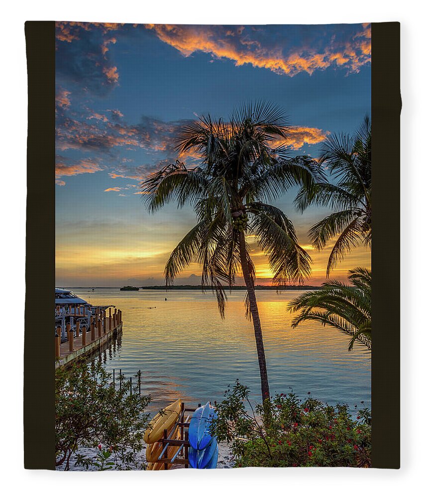 Dolphins Fleece Blanket featuring the photograph Dolphins In San Carlos Bay by Steven Sparks