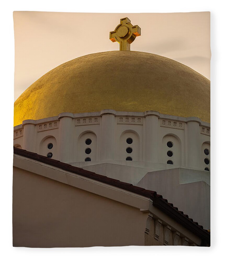 Architecture Fleece Blanket featuring the photograph Dome and Cross at St Sophia by Ed Gleichman