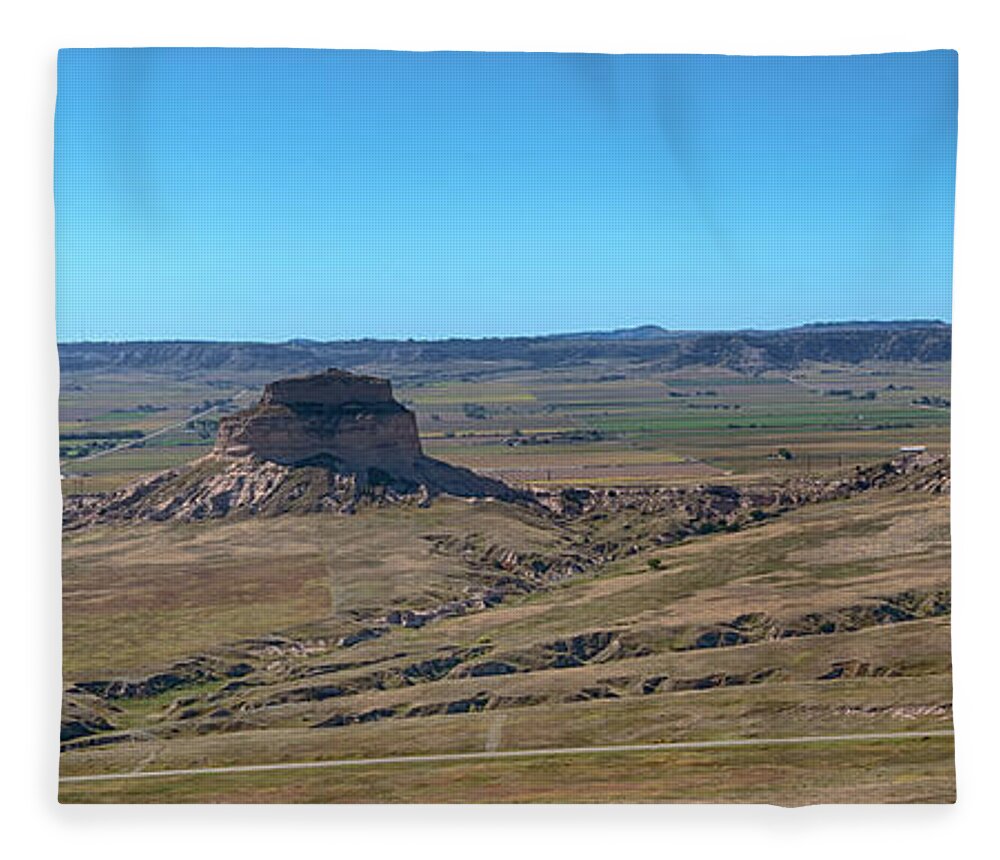 Scotts Bluff Fleece Blanket featuring the photograph Dome Rock Panorama by Susan Rissi Tregoning