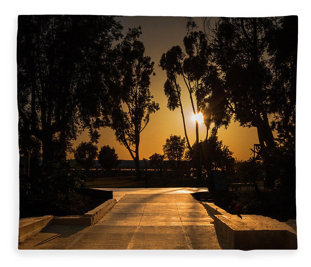 California Fleece Blanket featuring the photograph Dominguez Hills Sunset by Ed Clark