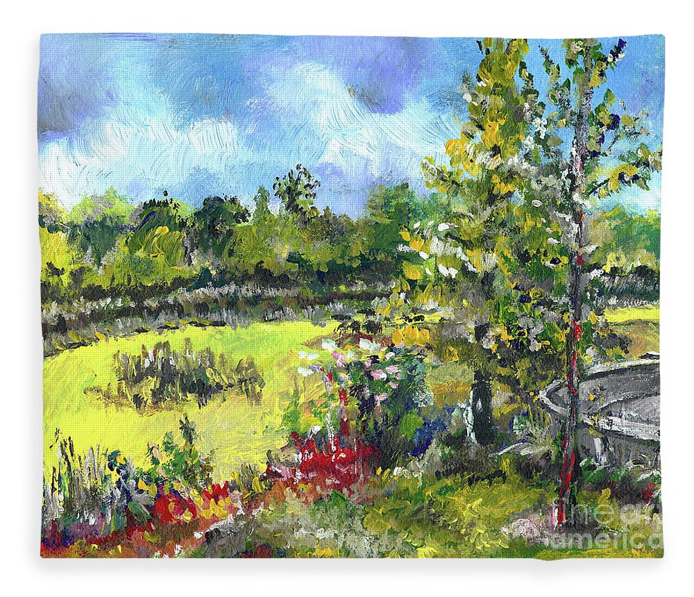 Watershed Fleece Blanket featuring the painting Don t Forget the Wall by Joseph A Langley