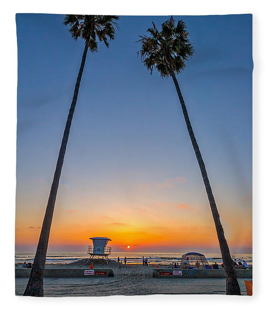 California Fleece Blanket featuring the photograph Dos Palms by Peter Tellone
