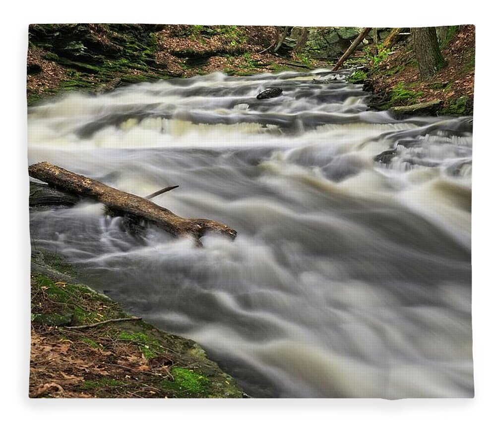 Waterfall Fleece Blanket featuring the photograph Down The Throat by Allan Van Gasbeck