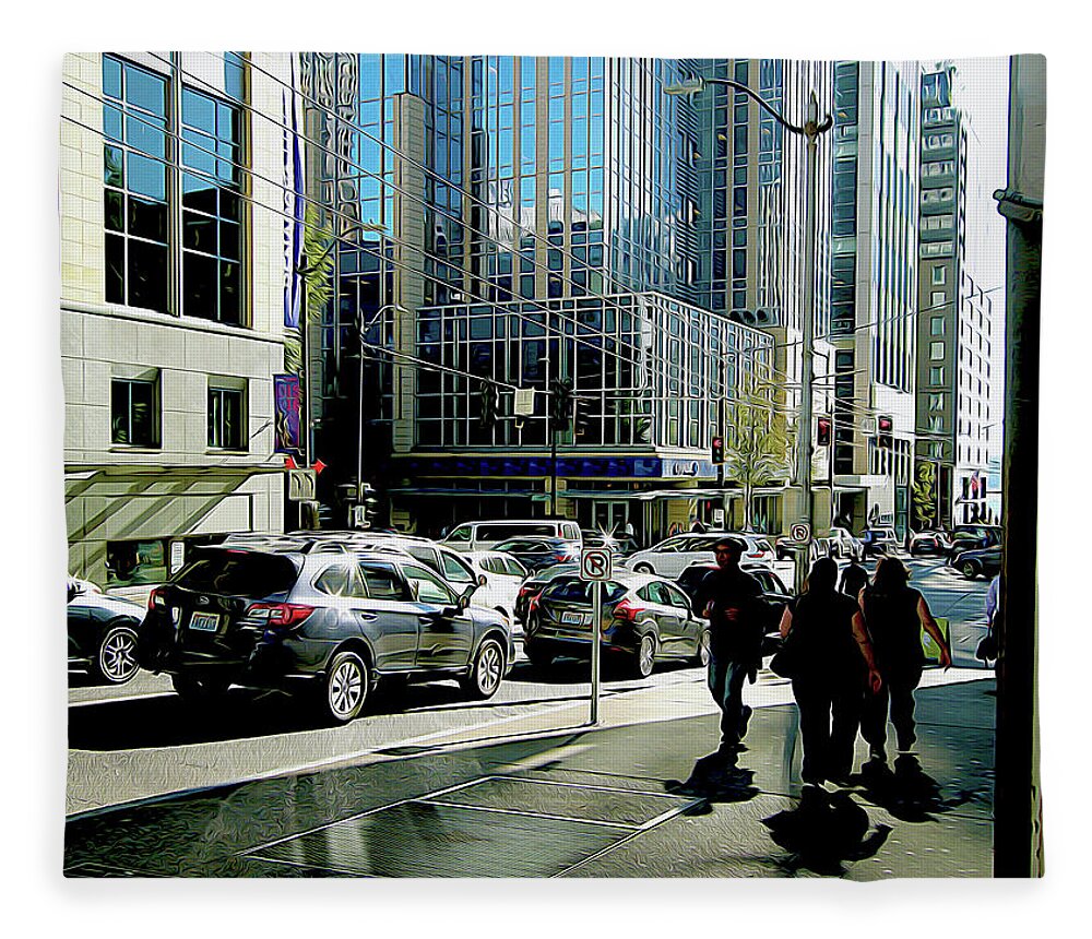 City Fleece Blanket featuring the photograph Downtown Seattle by Linda Carruth