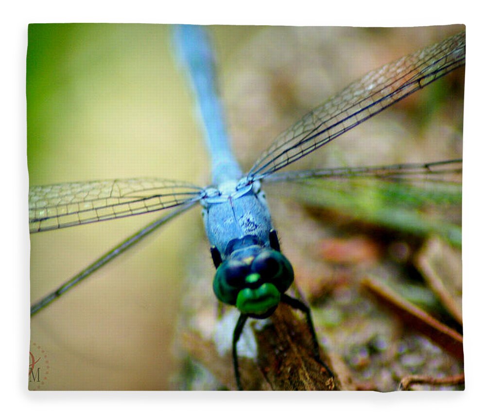 Dragonfly Fleece Blanket featuring the photograph Dragonfly Closeup by Shelley Overton