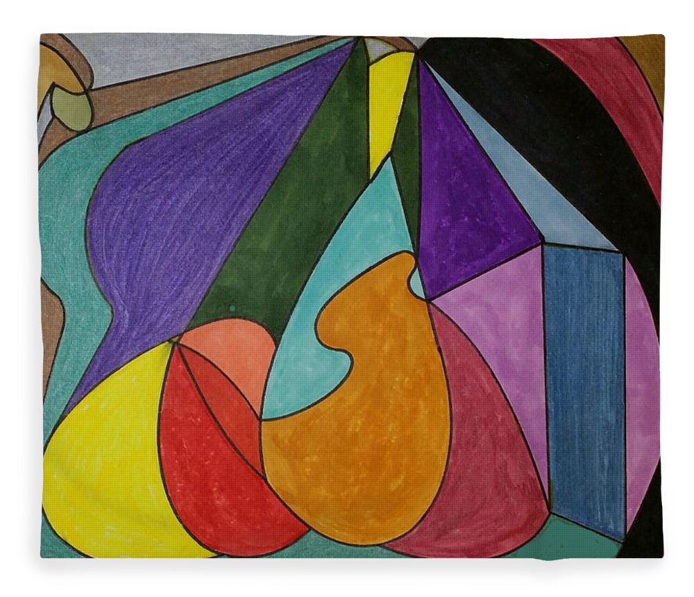 Geometric Art Fleece Blanket featuring the glass art Dream 96 by S S-ray