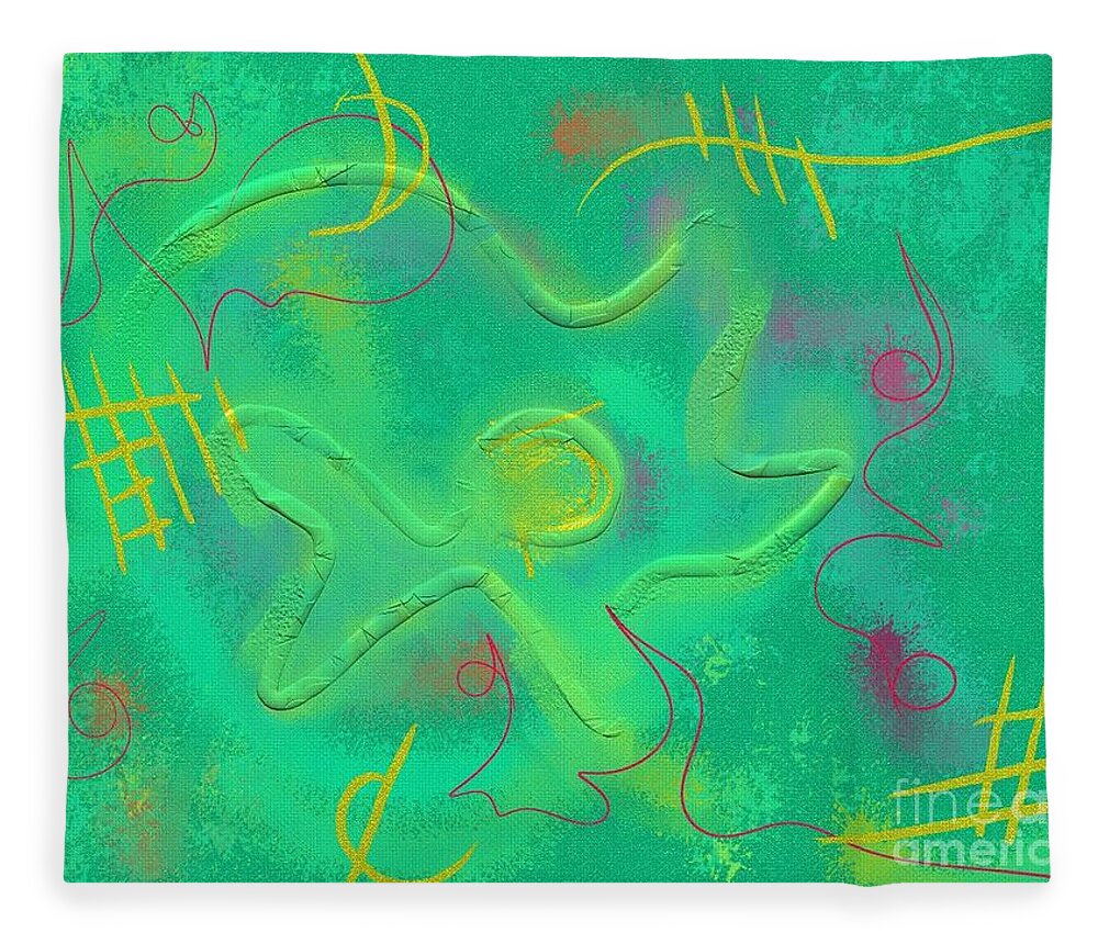 Abstract Fleece Blanket featuring the digital art Dreaming on the shore by Chani Demuijlder