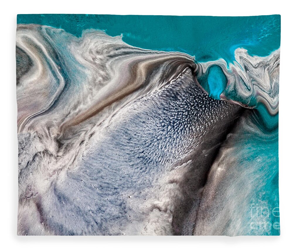 Abstract Fleece Blanket featuring the painting Dreams Like Ocean by Patti Schulze