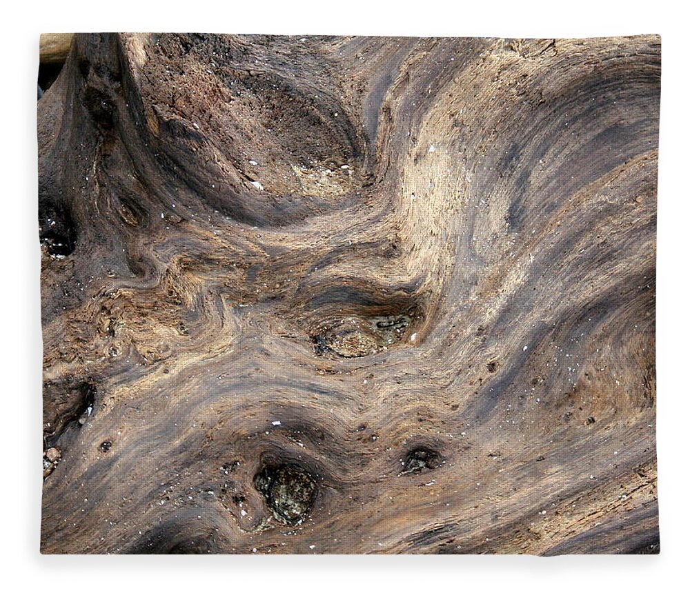 Horizontal Fleece Blanket featuring the photograph Driftwood and Stone by Valerie Collins