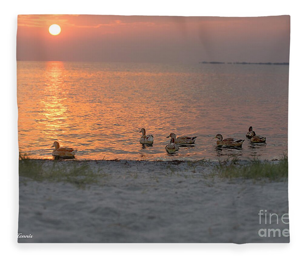 Ducks Fleece Blanket featuring the photograph Ducks at Sunrise by Metaphor Photo