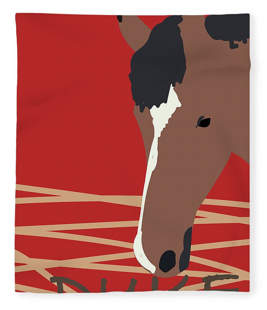 Horse Fleece Blanket featuring the digital art Sprout Duke by Caroline Elgin