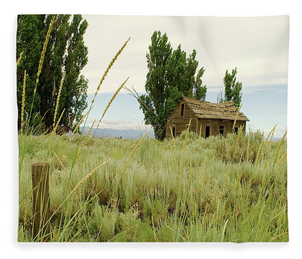 Dyer Fleece Blanket featuring the photograph Dyer Country Home by Troy Stapek