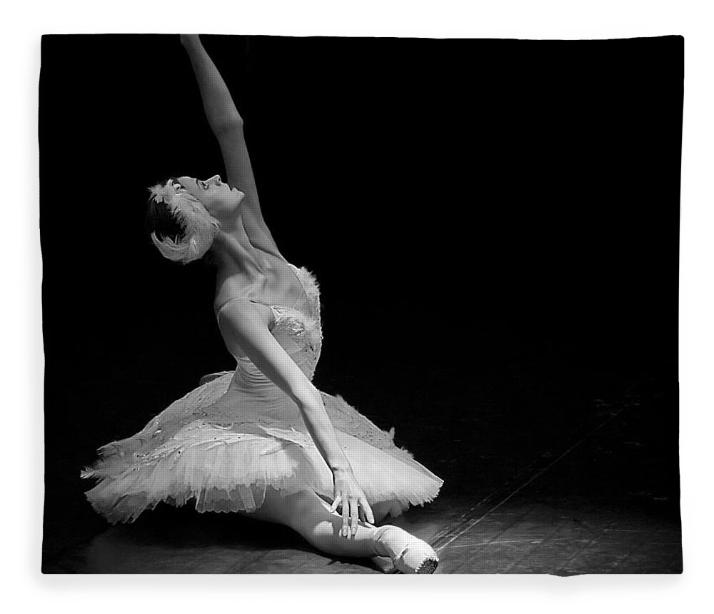 Dying Swan Fleece Blanket featuring the photograph Dying Swan II. by Clare Bambers